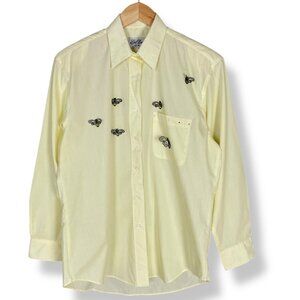 Bee Shirt Yellow Striped Women's Top Insect Gardener Eclectic Size Medium Blouse